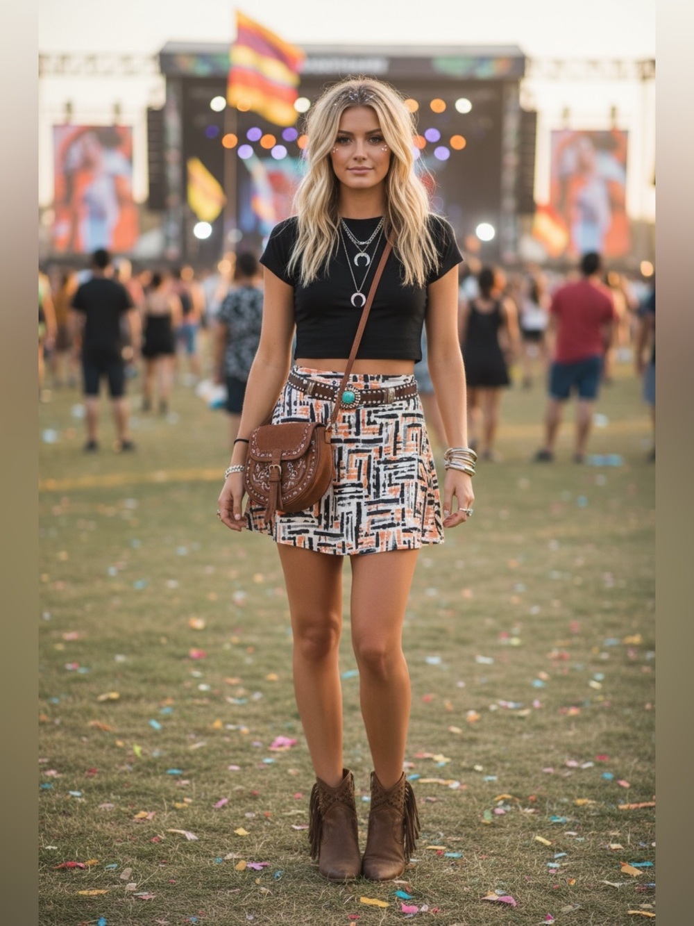 Necessary Object| Abstract Print High-Waisted Mini Skirt| Med & large| NWT